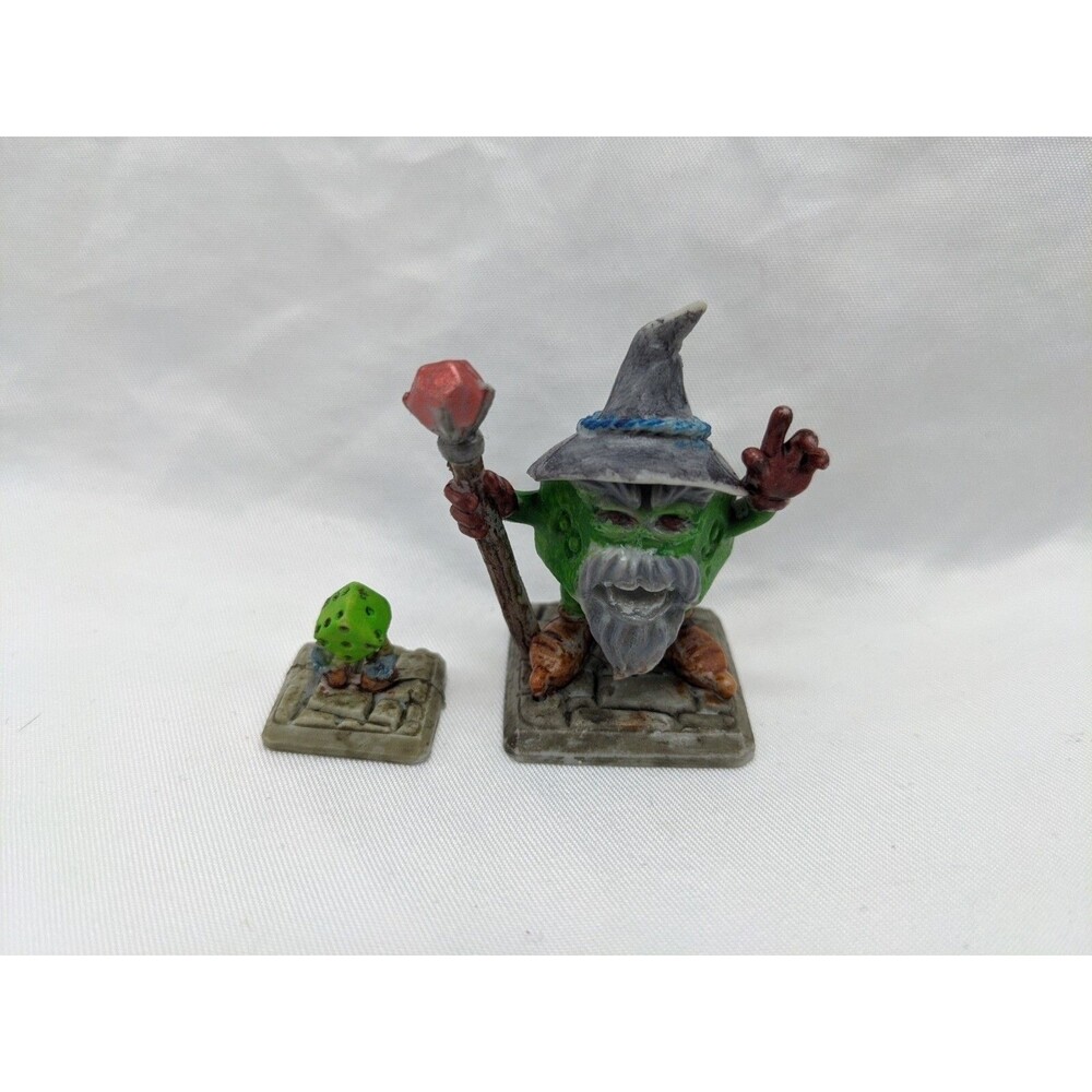 Painted Thacovis And PIP D12 Dice Wizard And Pet Reaper Bone Miniatures